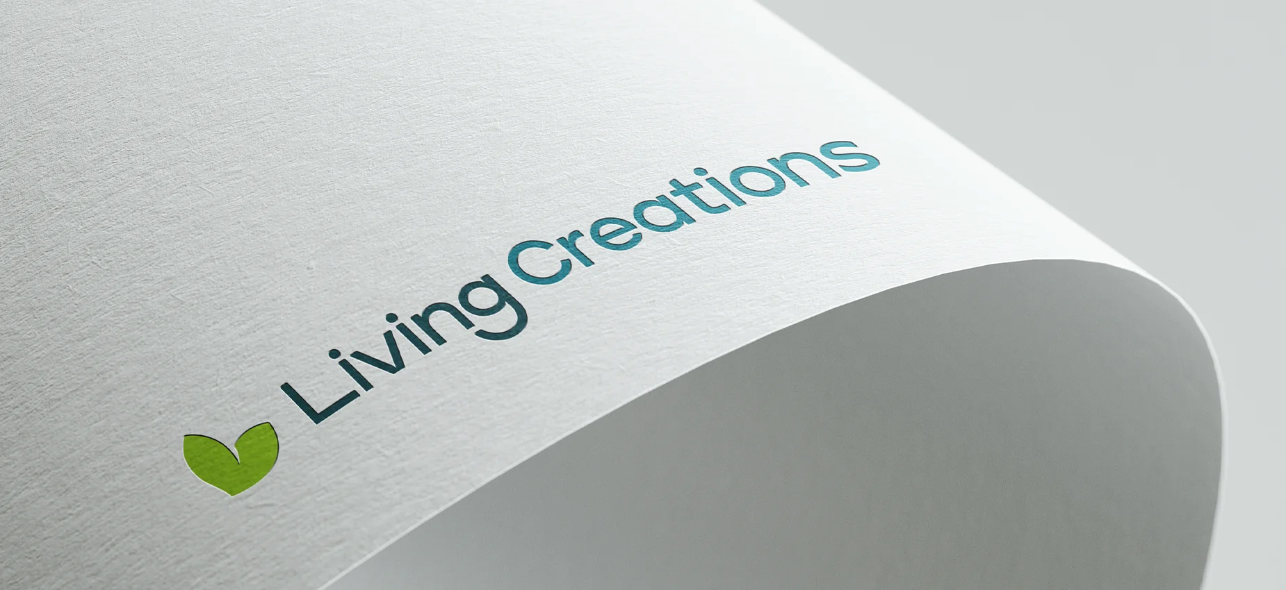 Visual identity and brand book for Living Creations GmbH